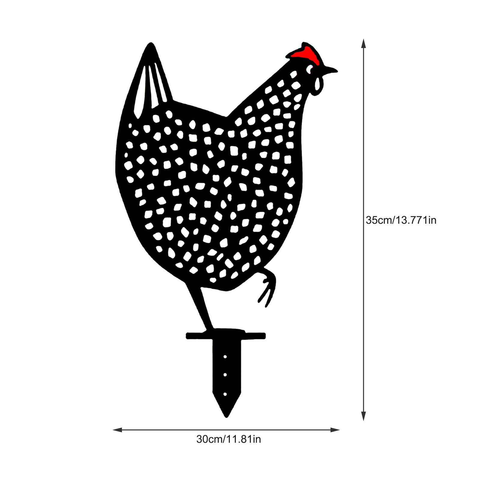 Kip Yard Art Outdoor Tuinbeelden Achtertuin Gazon Stakes Metalen Hen Yard Decor Tuin Acryl Standbeelden Decor Ornament: A