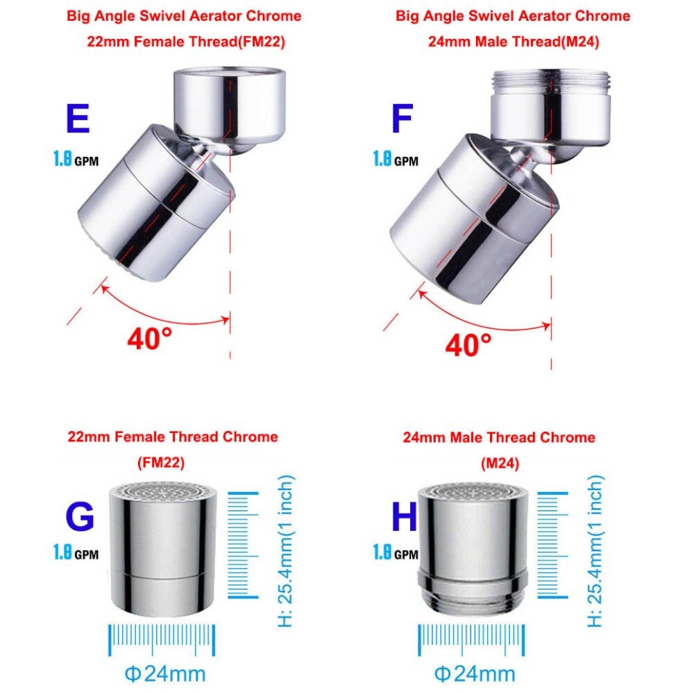 Dual-functie 2-Flow Waterbesparende Kraan Beluchter, Tap Beluchter Swivel, Aanrecht Beluchter Kraan Sproeier Hoofd Vervanging Deel