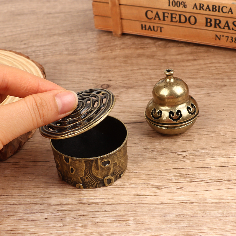 Quemador de incienso de flor de loto, soporte de Buda budista, Mini incensario de sándalo de latón, artesanía de Metal, decoración del hogar