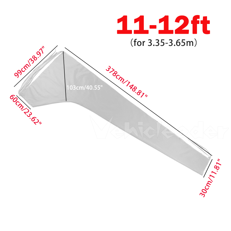 210D Waterproof Sail Cover Mainsail Boom Cover Boat Cover for 8-13ft Anti UV Sunshade Dustproof Boom Sail Marine Boat Accessory: Silver
