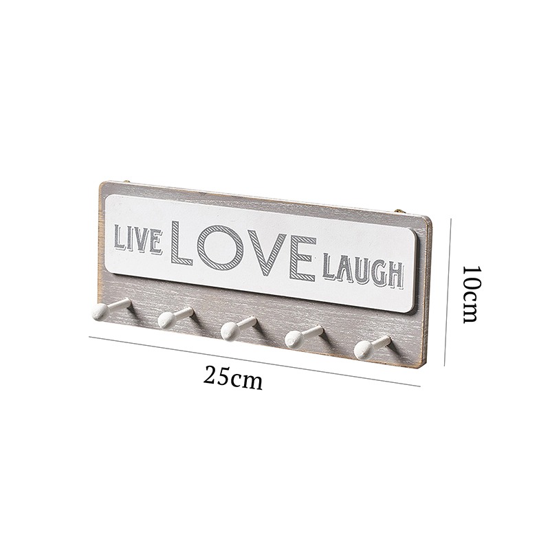 Wall hanger of Key Wooden Decorative Keys Sundries Hook Coat Holder Rectangle House Shape Rack Home hallway Hanging Organizer: 10x25cm