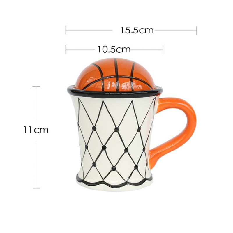 Football Shape Coffee Mug With Handle Ceramic Cup Office Household Milk Tea Mugs For Child Birthday: B
