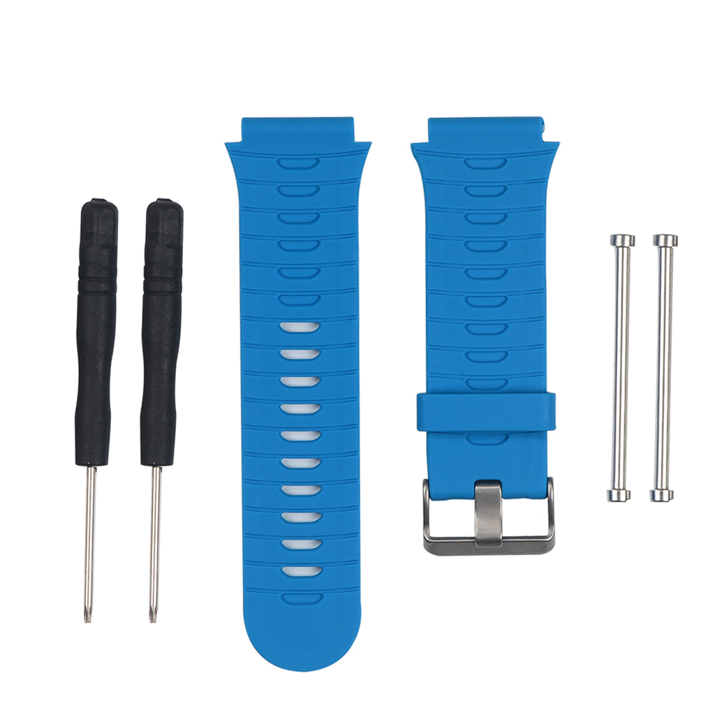 Colorful Silicone Wrist Strap Band for Garmin Forerunner 920XT Strap with Original Srews+Utility Knife Smart Watch Wristband: Blue