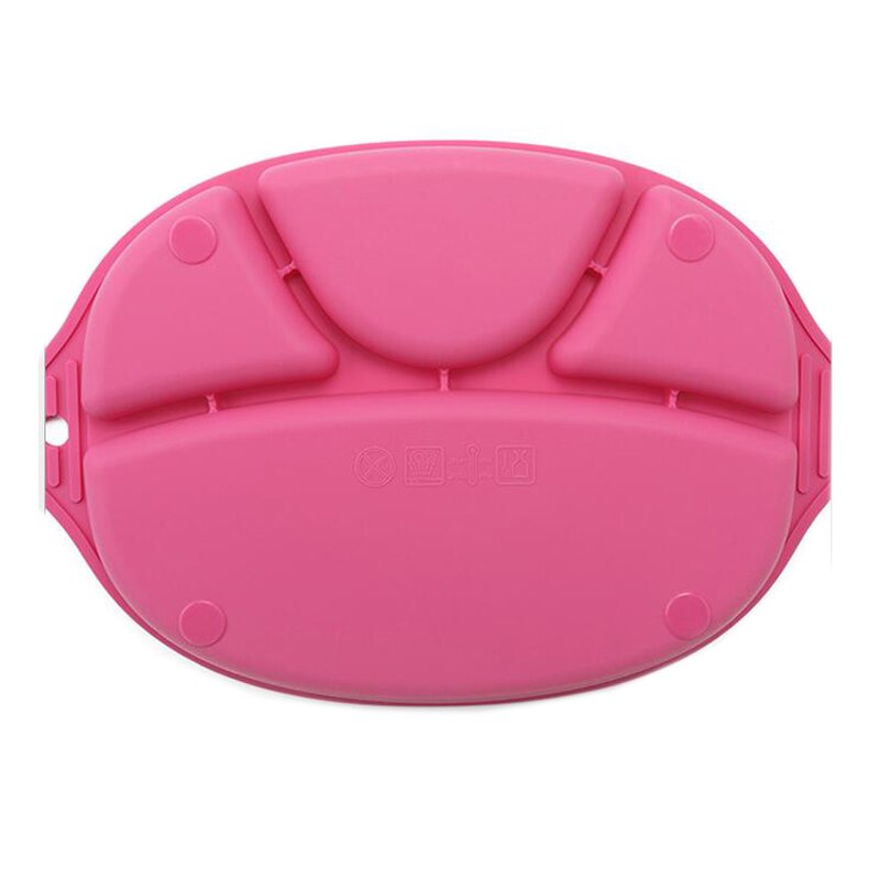 Baby retter børns sektion smilende silikone plade med sugekop stærk klæbrig delt silikone madplade
