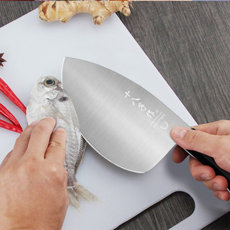 Shibazi Stainless Steel Filleting Knife Chinese Style Arc Shaped Market Sell Kill Fish Chef Cutter Kitchen Knives