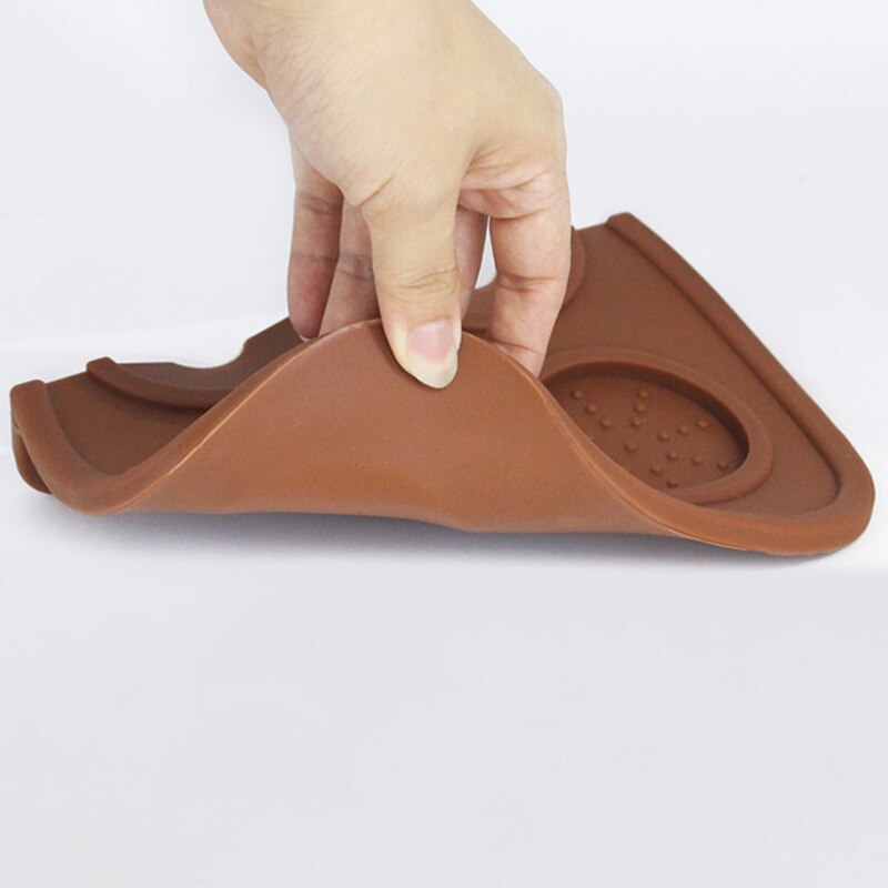 Base de soporte para cafetera, Base de soporte para Espresso, almohadilla de esquina Flexible antideslizante, herramienta negra para Bar o café Barista
