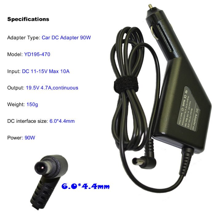 Dc power adapter car charger 19 5v 4 7a voor lapto grandado