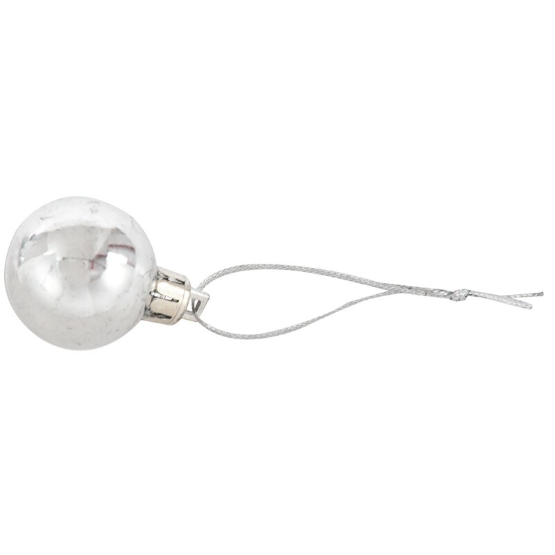 48Pcs Chic Kerstballen Boom Plain Glitter Xmas Ornament Bal Decoratie, 24Pcs Silver & 24Pcs Rood