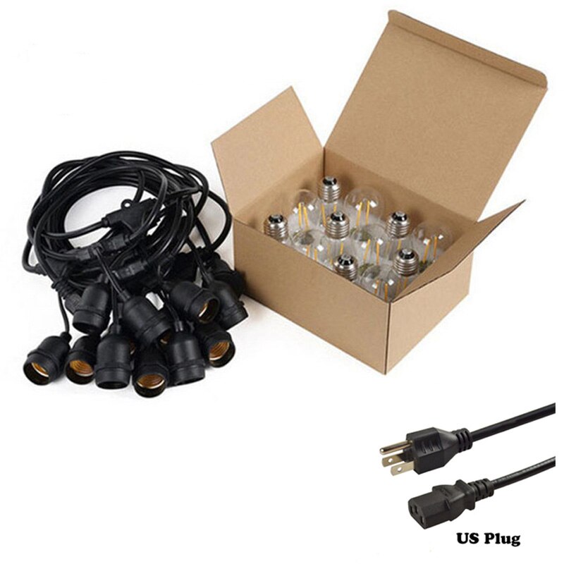 Waterdichte Outdoor 10M10LED & G40 1W Led Lamp Licht Snaar Licht Kan Worden Aangesloten Op Party Tuin Kerst guirlande Cafe: US Plug / 220V