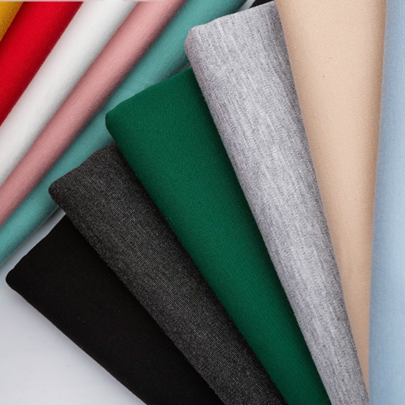 Bred 62 " bomuldspandex materiale høj elastisk side to vejs stretch strik stof t-ærmet hættetrøje kjole nederst skjorte bukser stof