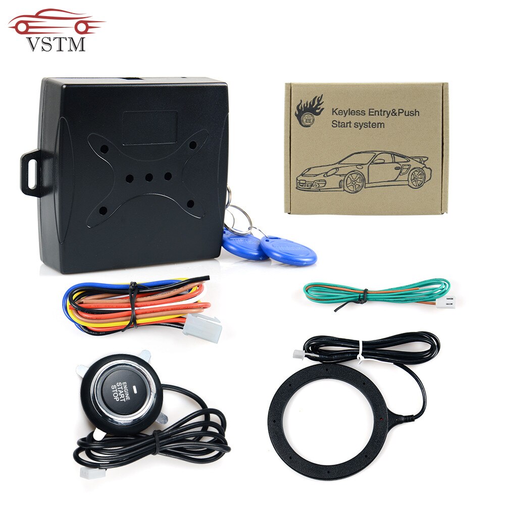 Ignition Switch Keyless Entry System Starter Anti-theft System Auto Car Alarm Start Stop Engine Starline Push Button RFID Lock