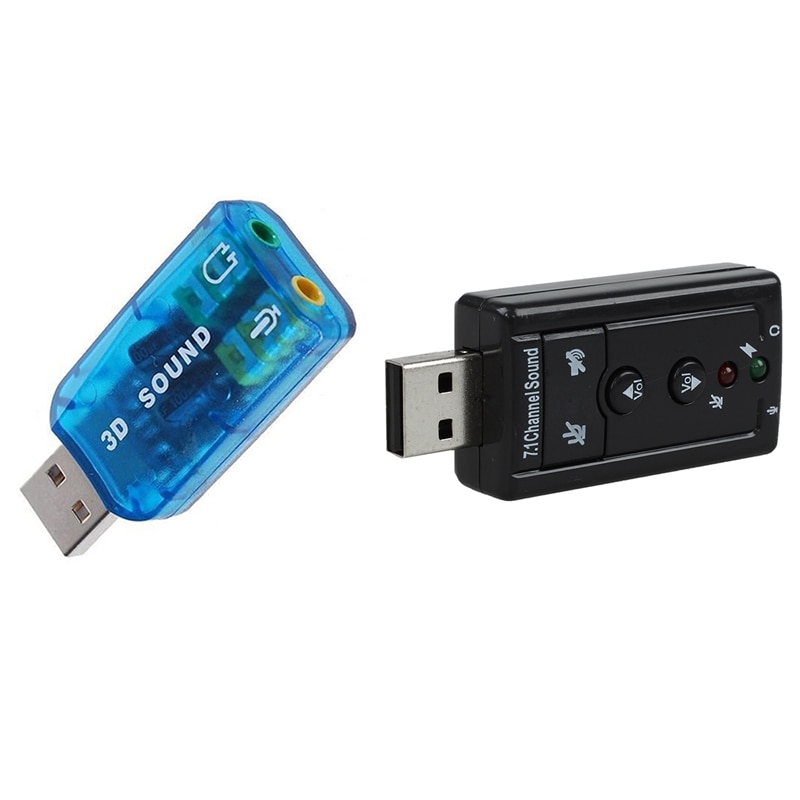 2 stuks geluidskaart 7.1 externe o-adapterdrivers cd stereo geluidskaartadapter (compatibel met windows 7 ) usb 2.0 & usb 5.1