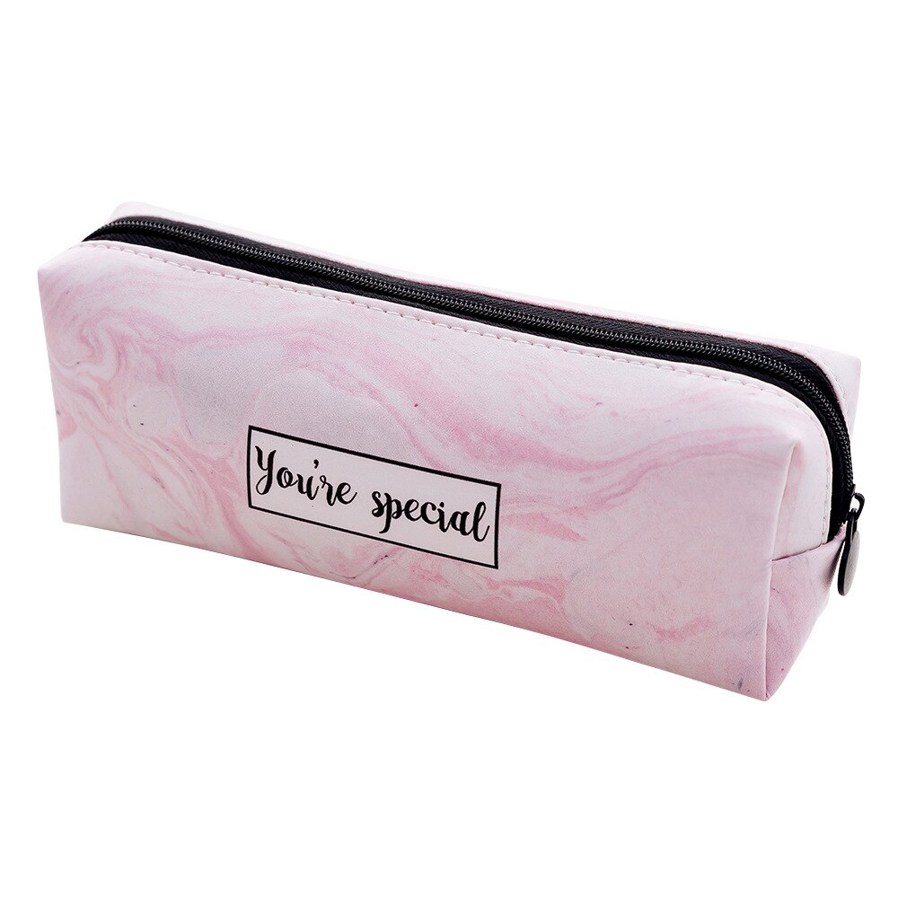 Stone pattern pencil case cute PU stationery box school Pencil cases for Children student pen case Small pen bag for girl