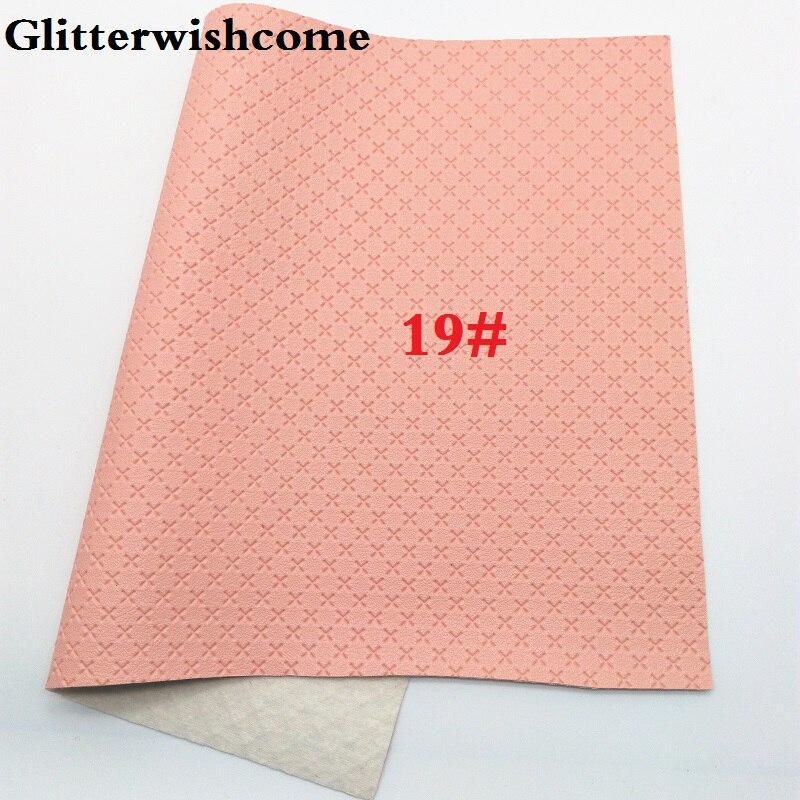 Glitterwishcome 21X29CM A4 Size Vinyl For Bows Embossed Cross Leather fabric Vinyl for Bows, GM5001A: 19