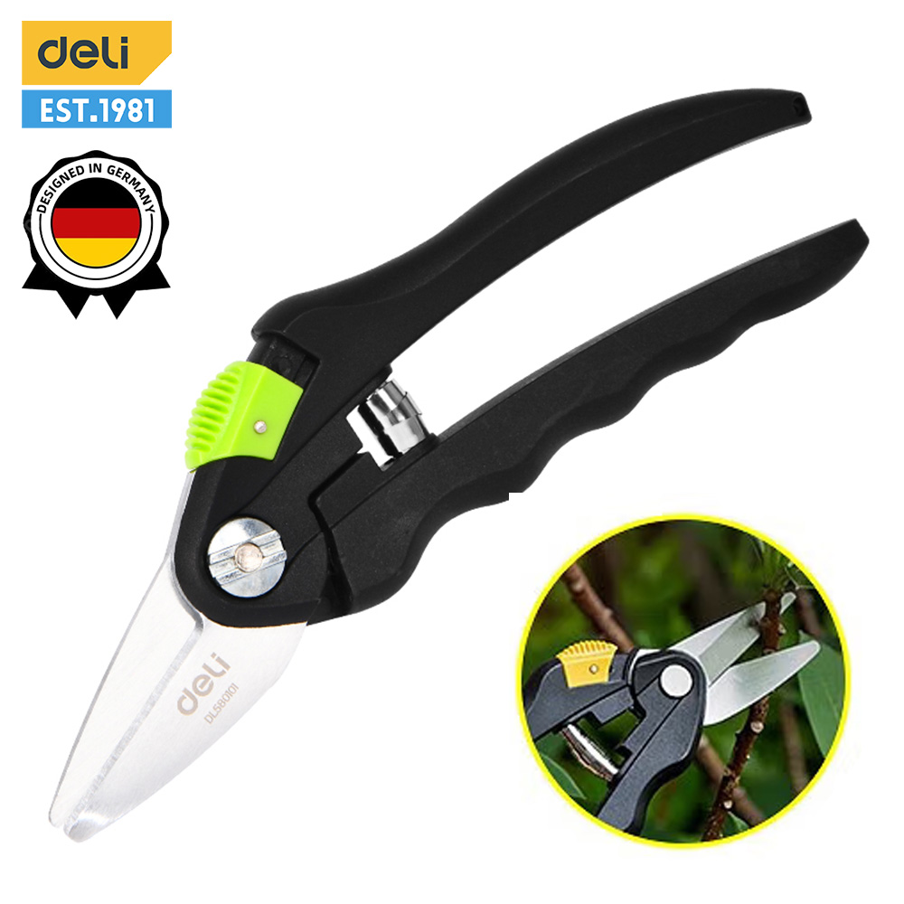 Deli-herramientas de jardín, tijeras de jardinería, podadora de flores, tijeras de jardín, tijeras de setos especiales para césped, ramas de poda para cortador de plantas: Naranja