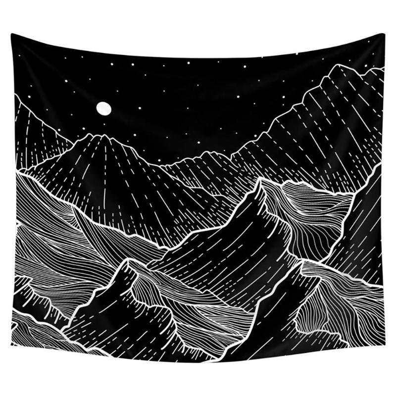 Japanese Style Wall Hanging Tapestry Nordic Home Decoration Wall Art Table Cloth Bedroom Landscape Painting Tapestry: 02 / L