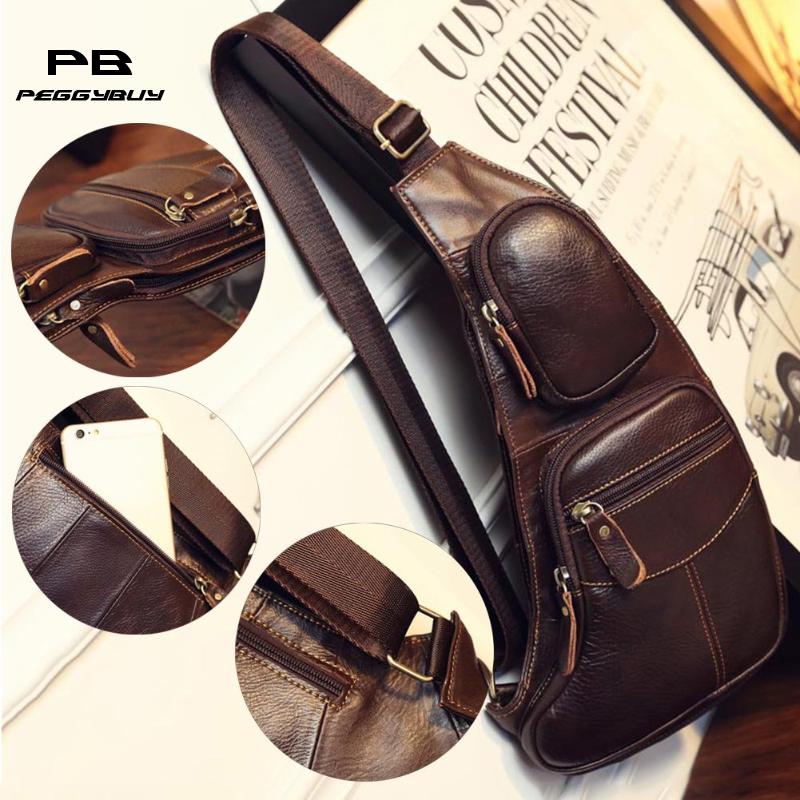 Lederen Taille Zakken Crossbody Tassen Voor Mannen Schouder Riem Tassen Reizen Borst Telefoon Pouch Taille Borst Packs Bolsas Purse