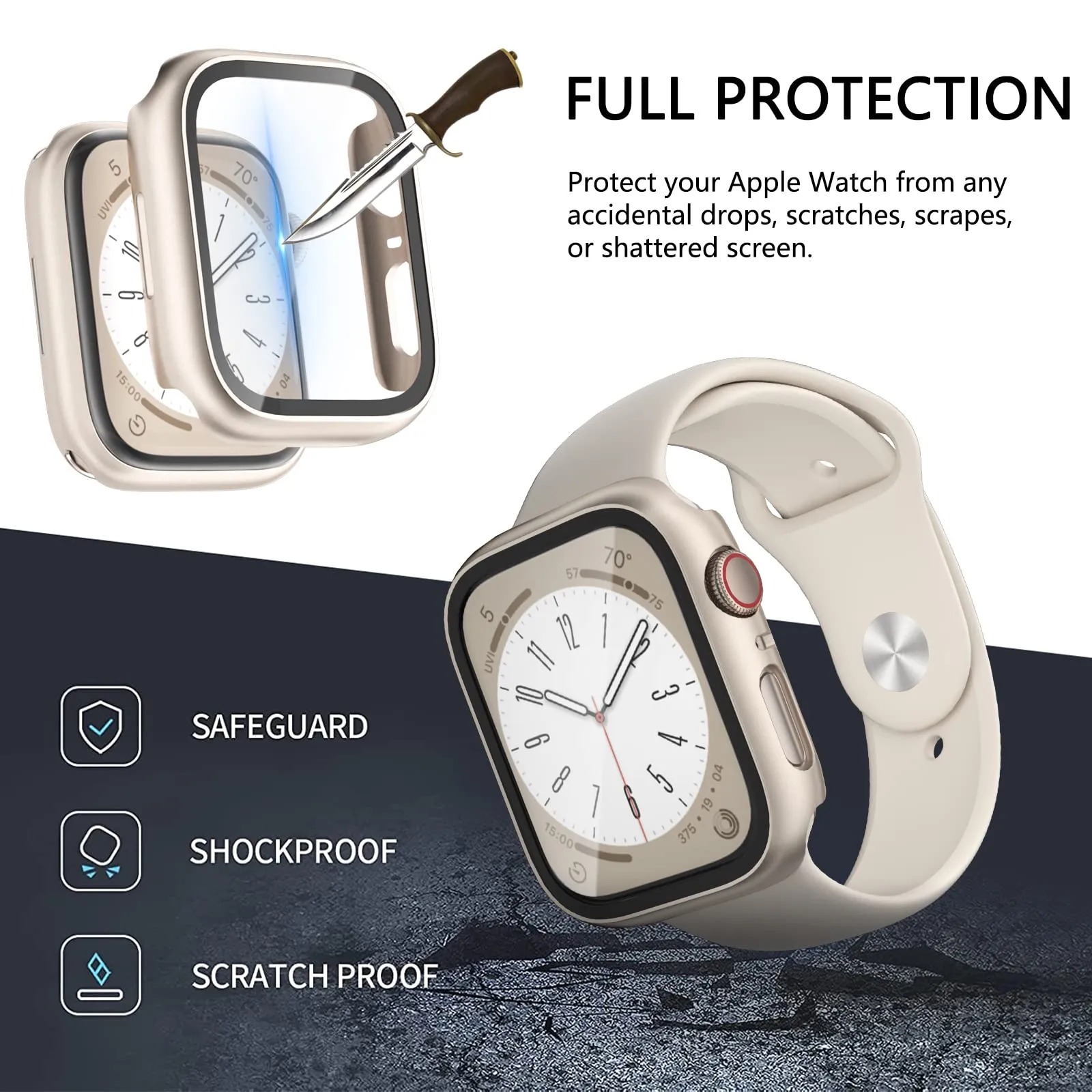 Glas + Cover Voor Apple Horloge case 46mm 44mm 40mm 45mm 41mm 42mm 38mm Screen Protector iwatch serie 10 9 8 7 6 5 3 SE Accessoires