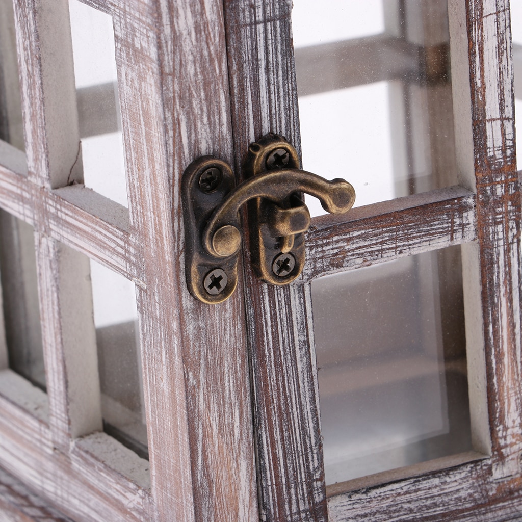 Rustieke Houten Decoratieve Kaars Lantaarn Vintage Opknoping Kaars Houder Voor Indoor Outdoor