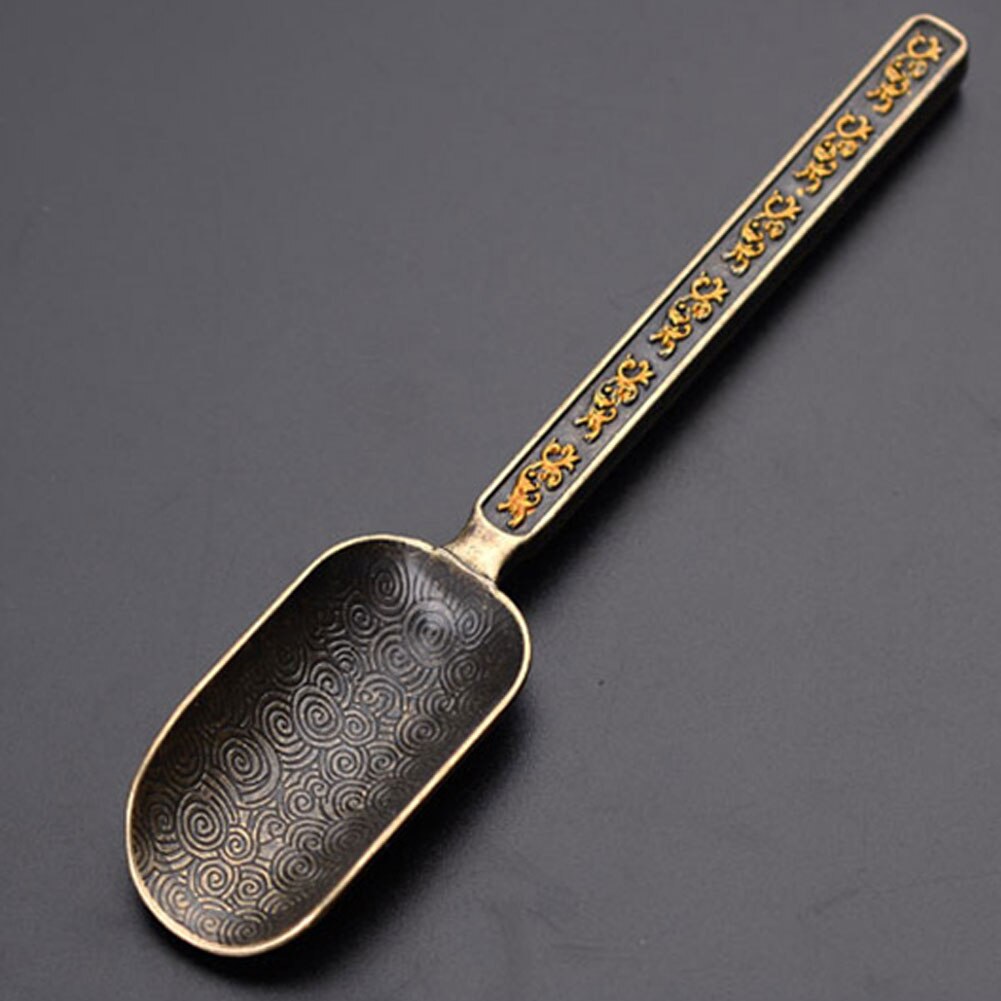 Chinese Tea spoons Copper Tea Scoop Spoon Tea Leaves Chooser Holder Chinese Kongfu Tea Accessories Tools
