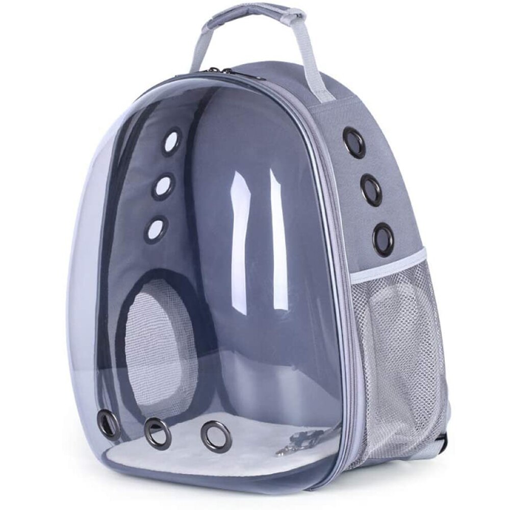 Haustier Hund Träger Tasche Tragbare Katzen Handtasche Faltbare Reise Haustier Tasche Welpen Transport Atmungs Haustier Rucksack Träger Kunststoff PVC: Grau