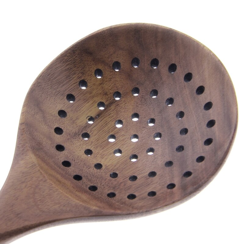 Wood Kitchen Long Handled Strainer Spoon Wooden Skimmer Utensils Cooking Tools