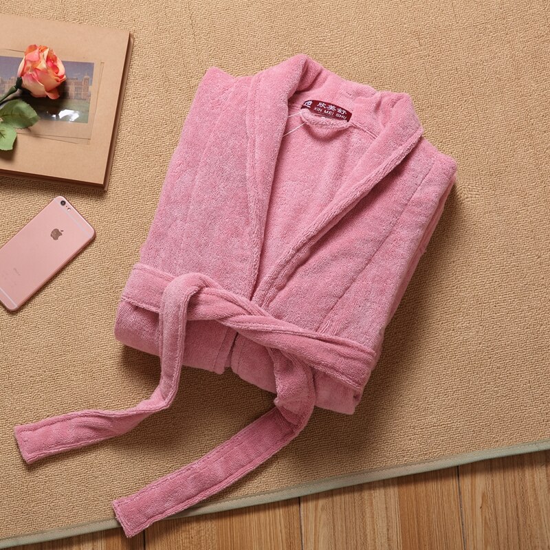 Mænd morgenkåbe vinter bomuld badekåbe tyk lange bløde morgenkåber hjemmetøj sovekåbe til mænd plus size xxl kimono morgenkåbe efterår hvid pink