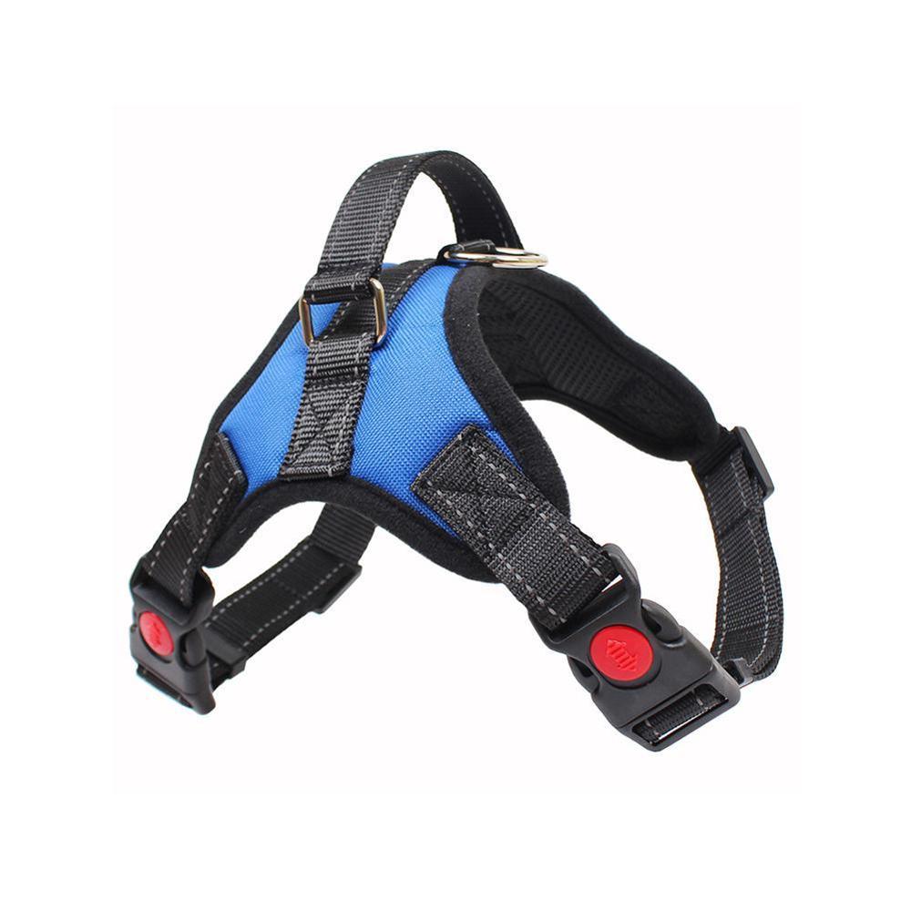 Adjustable Nylon Pet Vest No Pull Dog Harness Vest For Big Dog, Supplies Dog Accessories Pet Large Leash S XL to Collar W2H3: Blue / L
