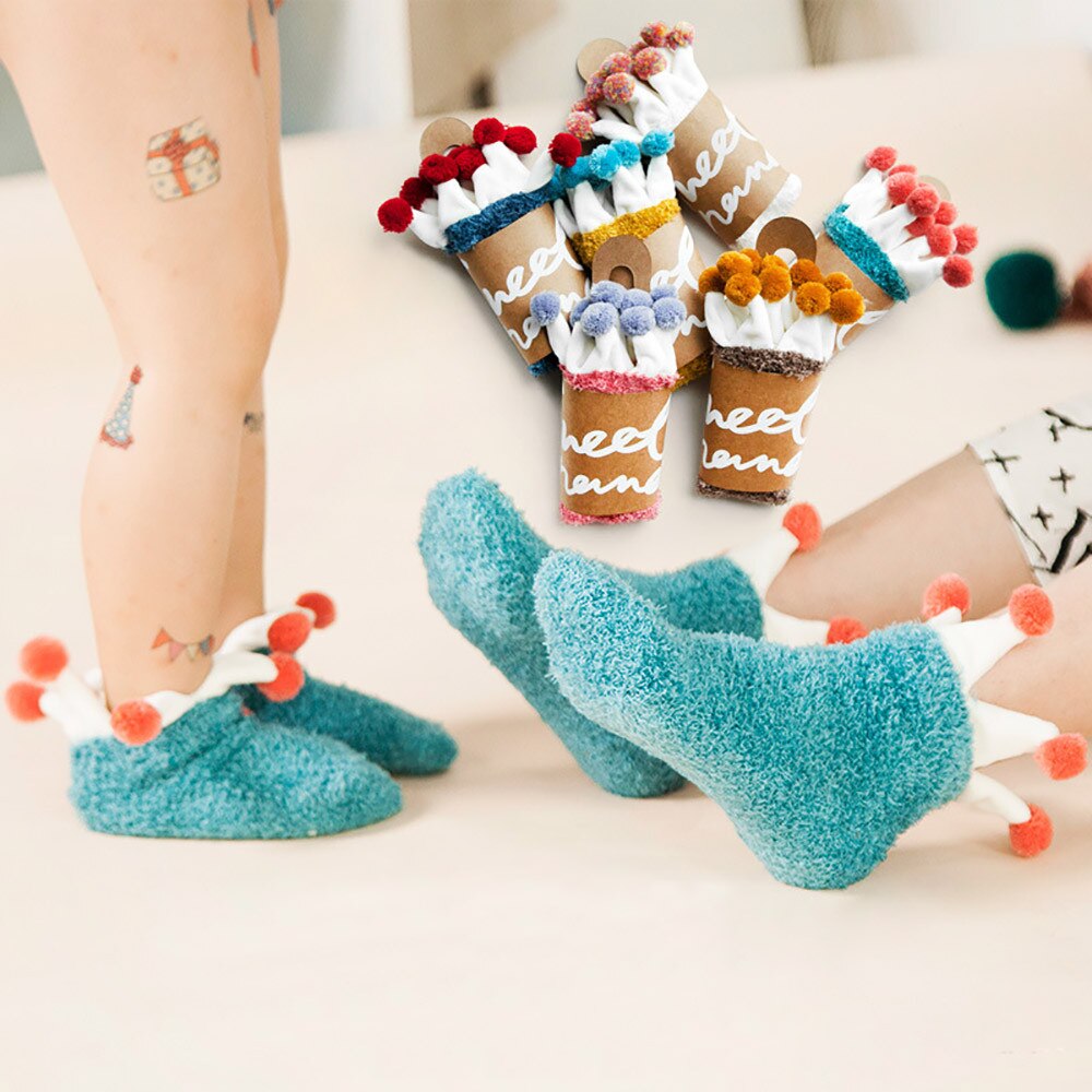 Chaussettes unisexe pour bébés garçons et filles | Chaussettes de princesse, couleur corail, velours et choc, pour le sommeil , de noël