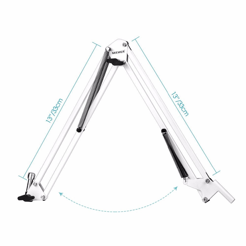 Neewer NW-700 Kit de micro, comprend: (1) Microphone à condensateur + (1) pied de Microphone + (1) filtre anti-Pop + (1) support anti-choc blanc