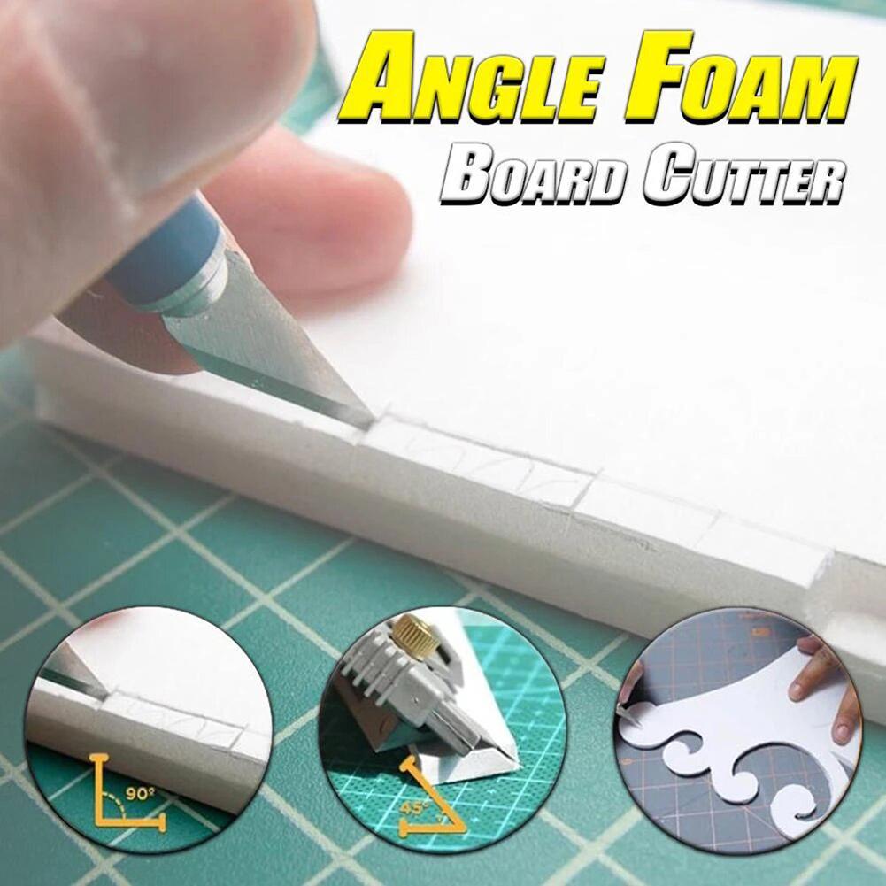 Angle Foam Board Cutter 45&amp;90 Degree Angle Easy Mat Cutter with 6 Spare Blades Card Foam Mat Board Cutting Tools