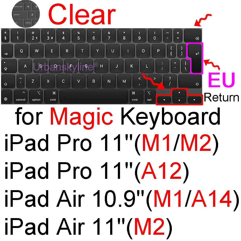 Pokrowiec na klawiaturę do iPada Pro 13 M4 12.9 Magic Keyboard Air 11 M3 10 10.5 10.9 M2 M1 Smart Case Folio Silicone Protector Skin TPU: Różowy