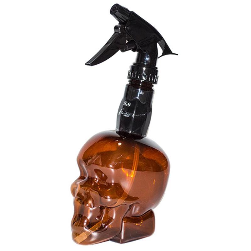 500ml crâne forme coiffure vaporisateur bouteille habile fabrication coiffure supérieure eau brouillard pulvérisateur outil: Orange