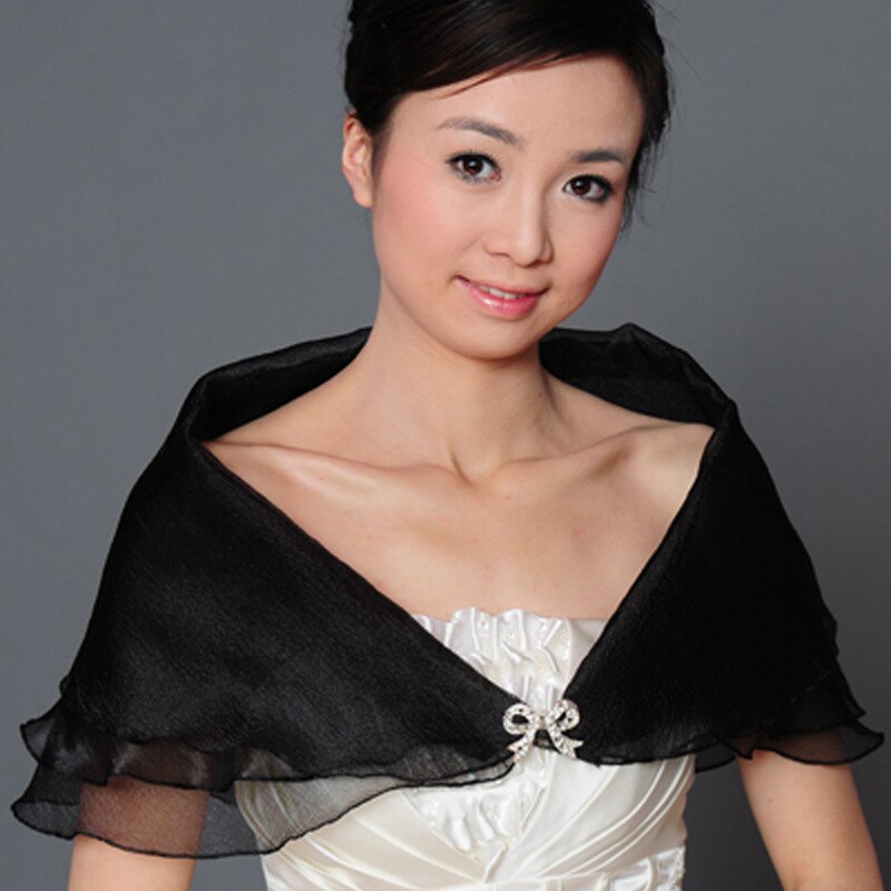 Schwarz Champagner verrotten Blau Kap Braut Bolero Lila Weiß Rosa Spitze Bolero Femme Mariage Frauen Hochzeit Zubehör Braut Kap: Schwarz
