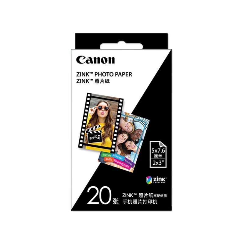 Fotopapper för canon  pv 123 skrivare 20 st 2 x 3 tum  zp 2030 självhäftande fotopapper med ett smart ark 5 x 6.7cm