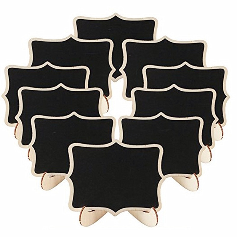 10pcs/Lot Lace shape Wooden mini blackboard Message boardFor Wedding Party Decorations chalkboards