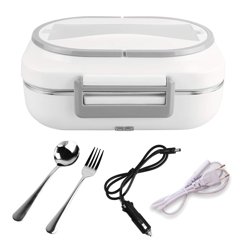 Car Home Dual Use 12V 220V Electric Lunch Box Food Heater Container Portable Stainless Steel Warmer Heating Bento Box Household