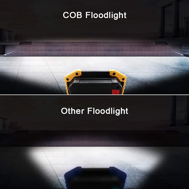 LED Rechargeable Work Lights 30W Floodlight Battery Security Light with 3 Modes Outdoor COB Camping Lights with USB