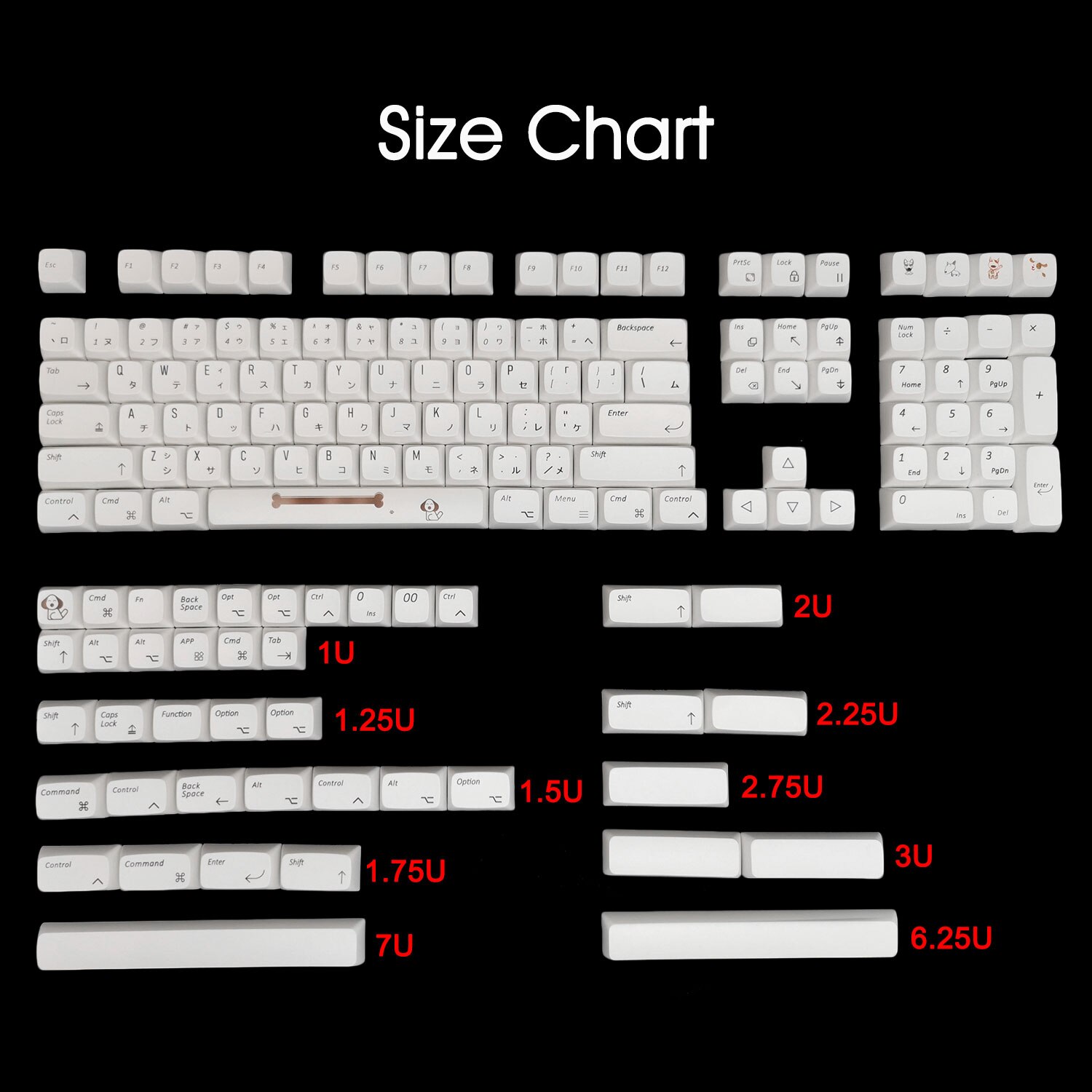 149 Key PBT Keycaps - XDA Profile - Thermal Dye Sublimation - Minimalist White Theme - For Mechanical Keyboards