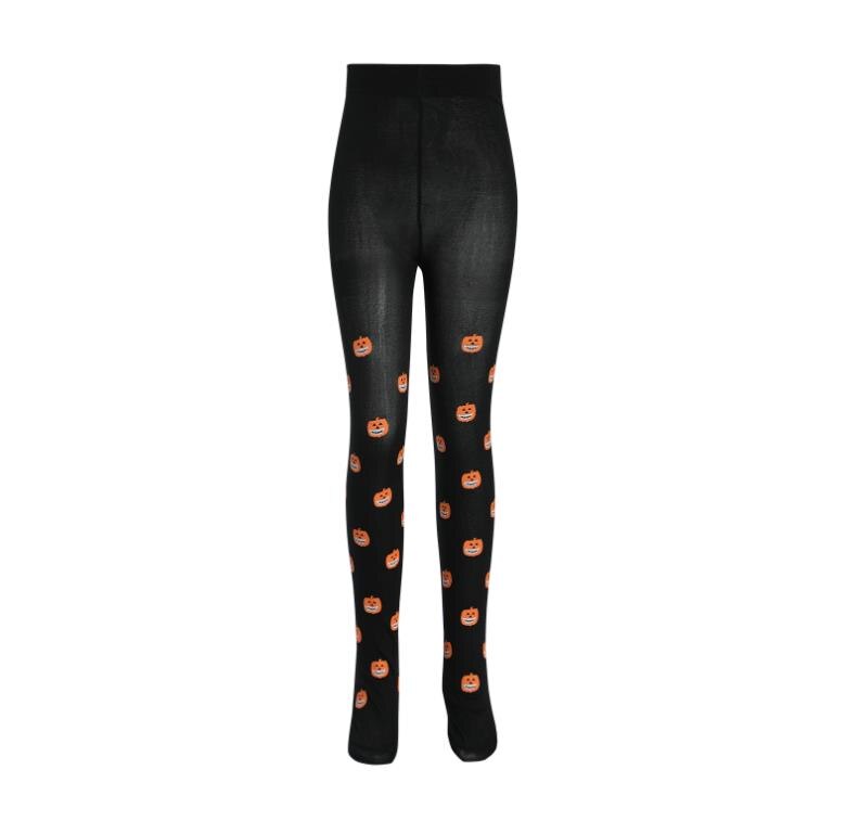 Soft Children Halloween Printed Pantyhose Girls Elastic Waist Warm Stockings Breathable Pantyhose Spring Autumn Leggings 4-7Y: D