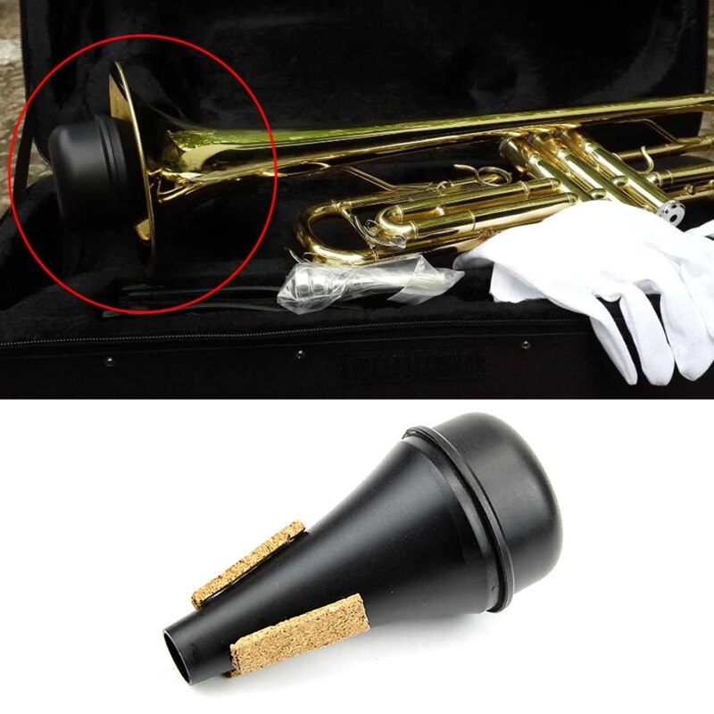 Trompeta negra recta taza de práctica Mute ligero