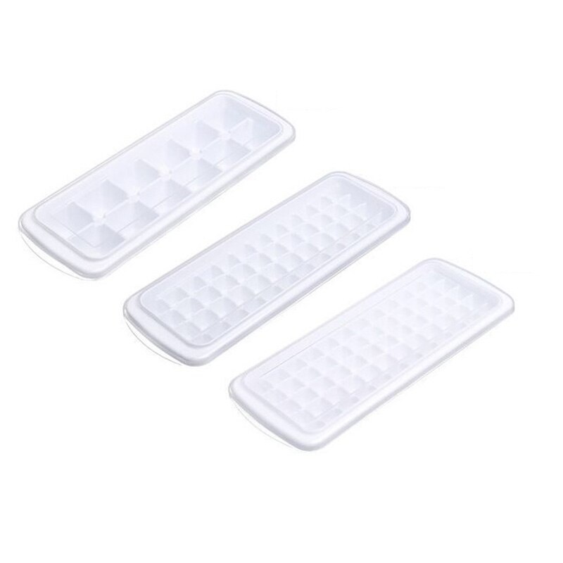 Grids Ice Cube Tray Plastic Ice Cube Maker Sphere Mold for Cocktail Juice Whiskey Ice Cube TrayWith Lid Kitchen Tool