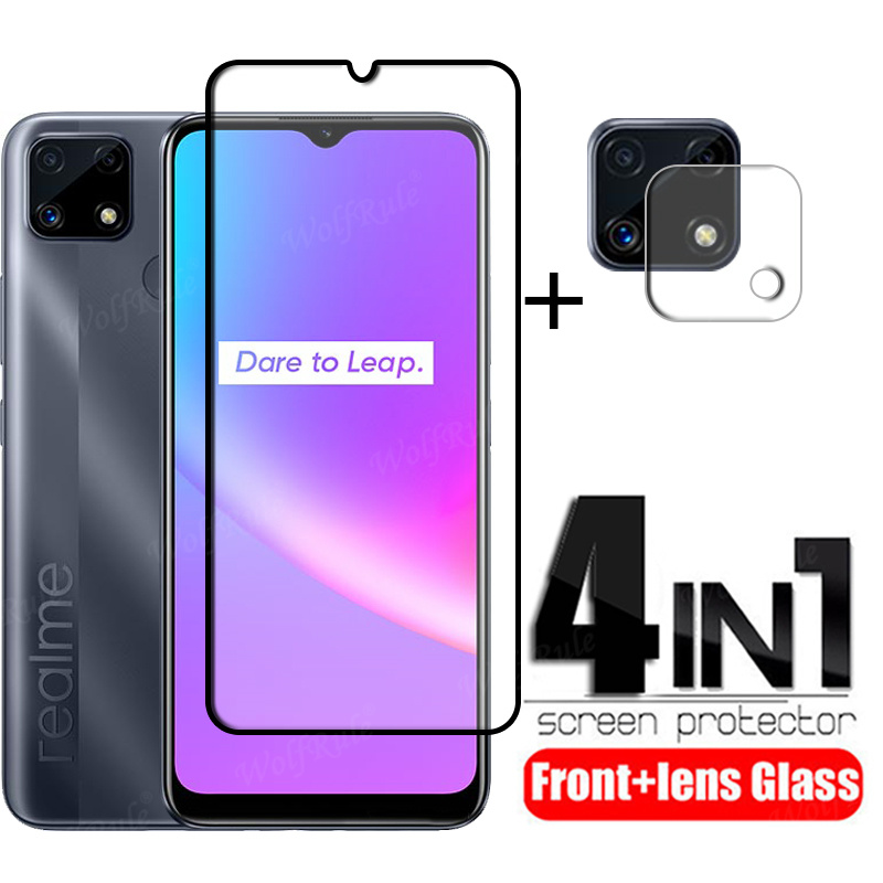 Volledige Cover Glas Voor Realme C25 Glas Voor Oppo Realme C25 Gehard Glas 9H Screen Protector Voor Realme C25Y c25S C25 Lens Glas