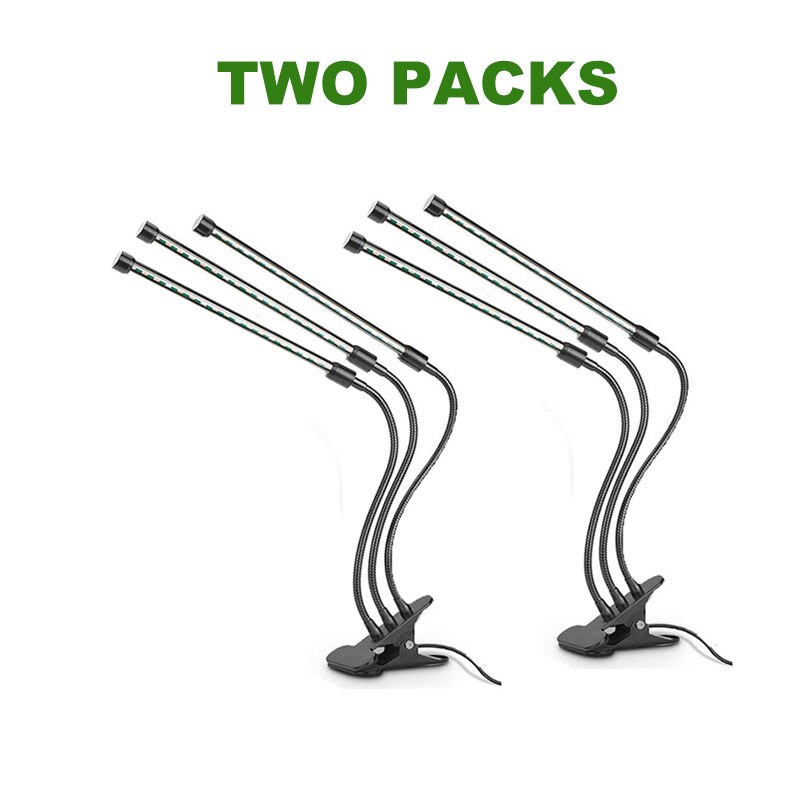 USB Grow Light Timer 18W 27W Phyto Lamp For Plants Lights For Plants Garden Flowers Succulent Cactus Growth Indoor Plants Grow: 2 Packs   Three head