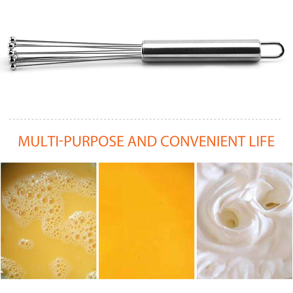Hand Held Bead Whisk Kitchen Blender Stainless Steel Egg Beater DIY Baking Tool Foamer Whisk Mixer Stirrer Egg Beater