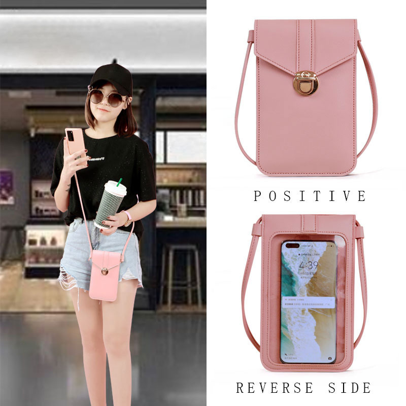 PU Crossbody praktisch tasche mädchen Brieftasche Tasche Touchscreen praktisch Geldbörse Tasche Smartphone Schulter Riemen Handtasche Wasserdicht