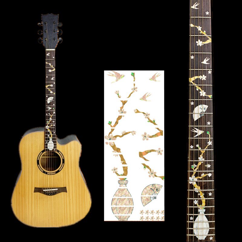 Autocollant incrusté de manche de guitare, décalcomanies de manche, tête de guitare, basse, Ukulele, fin, accessoires,: 11
