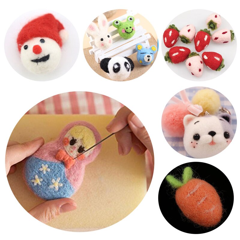 50/36 Color Wool Felt Kit Handle Wool Felting Tools Handmade Felt Needle Set DIY Felting Fabric Materials Handcraft