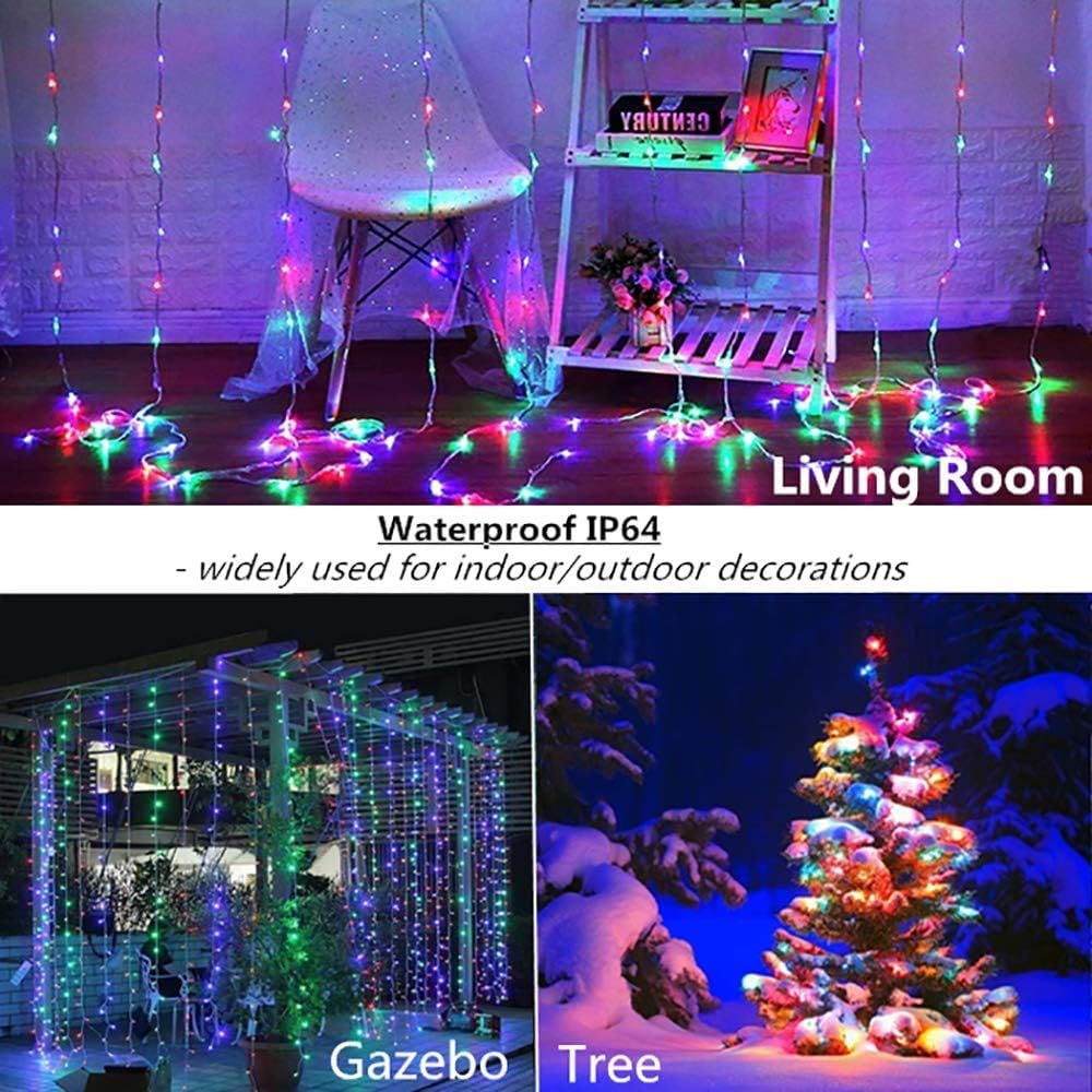 300 LED-Vorhang-Lichterkette, 8 Modi, funkelnde... – Grandado