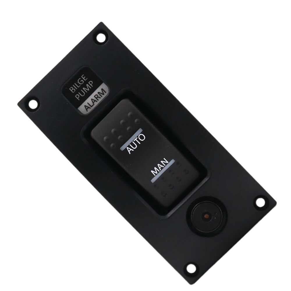 S4123 12-24V Bilge Pump Switch Alarm Waterproof Ship Deck Cleaning Control Panel for Boat Bilge Pumps (Black)